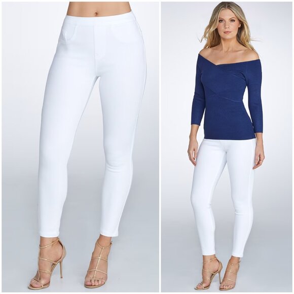 SPANX Denim - SPANX Jean-ish Ankle Leggings White size L Preppy Resortwear